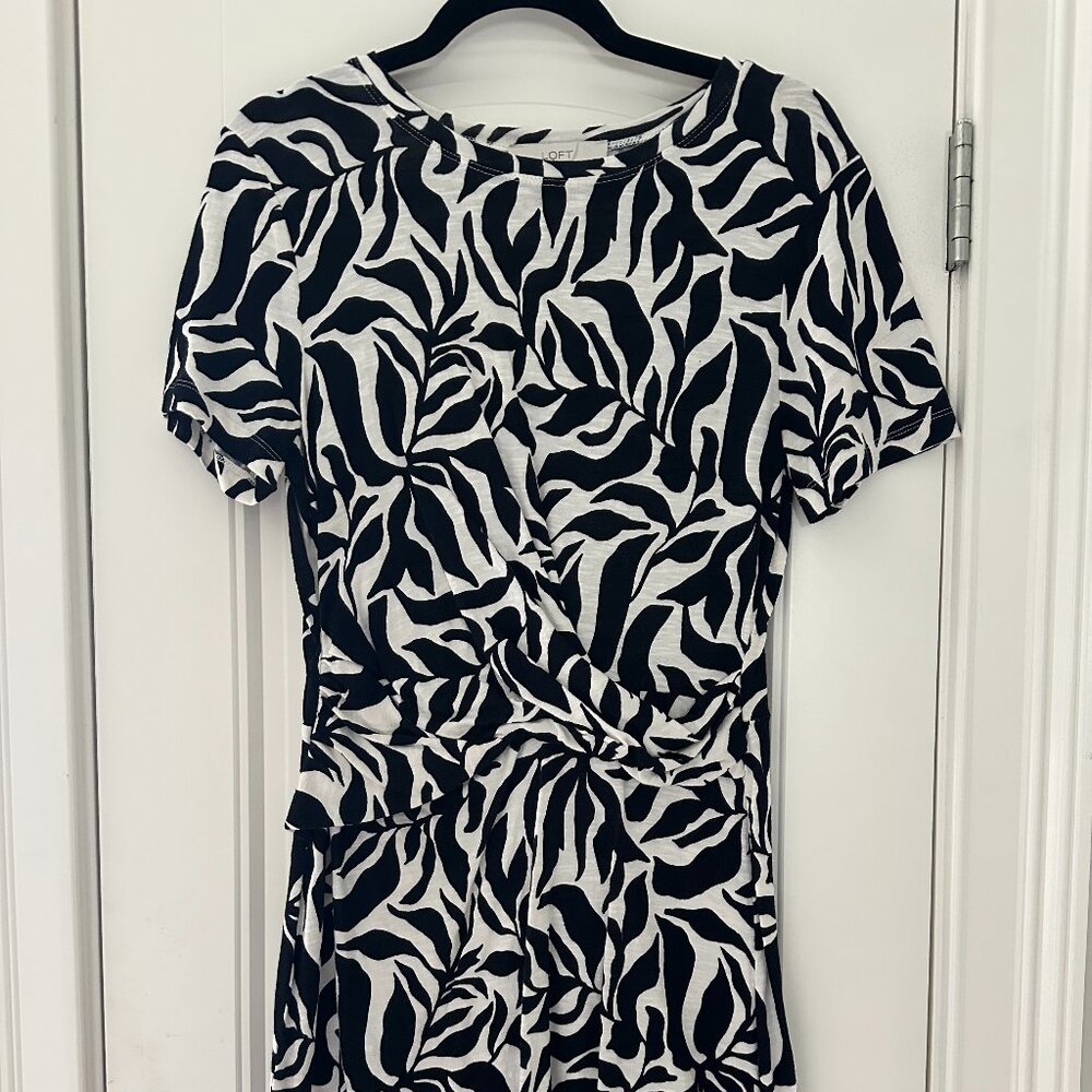 LOFT Fern Draped Mini Tee Dress Size M